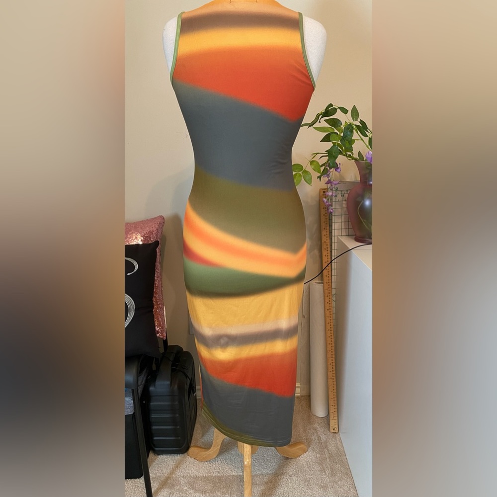 Multicolor Bodycon Midi